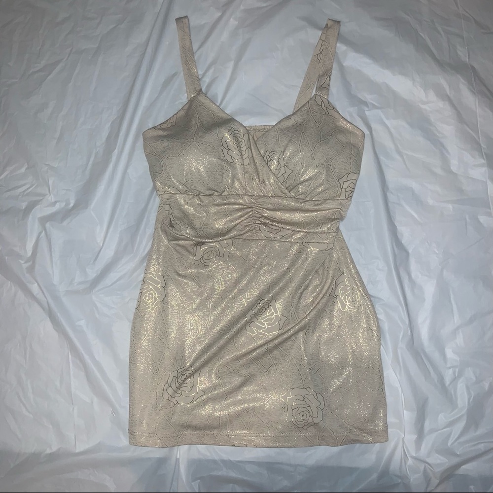 Y2K gold floral tank top